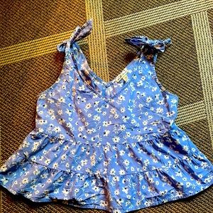 Tie Strap peplum tank